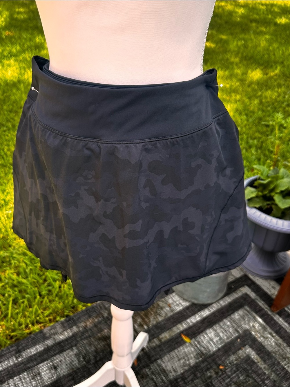 Women's Black Camouflage Active Skirt